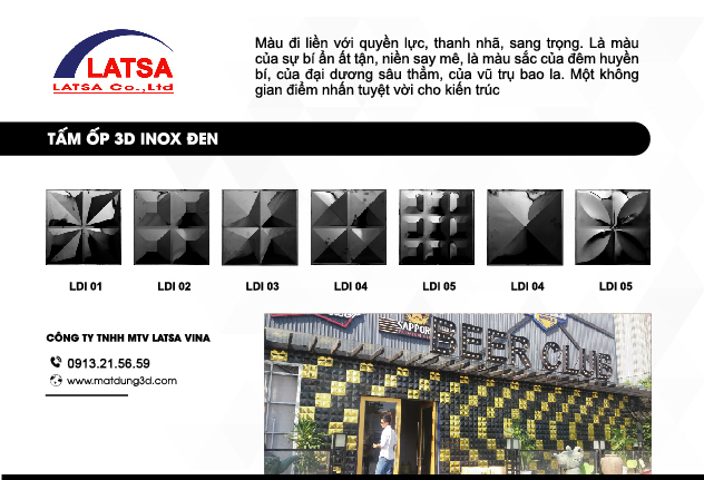 Tấm Ốp 3D Inox Đen